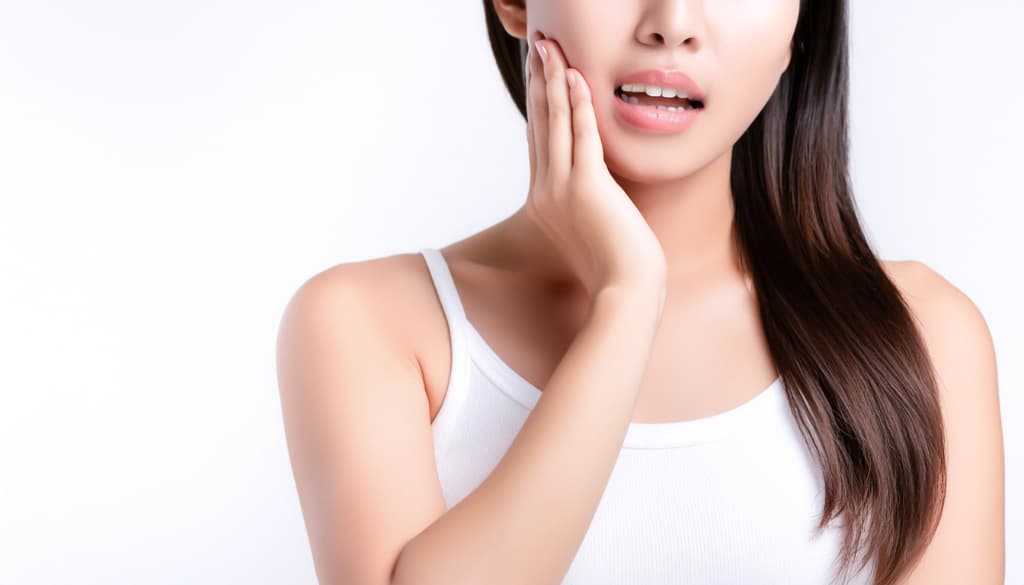 銀歯の下に虫歯ができ歯が痛む女性