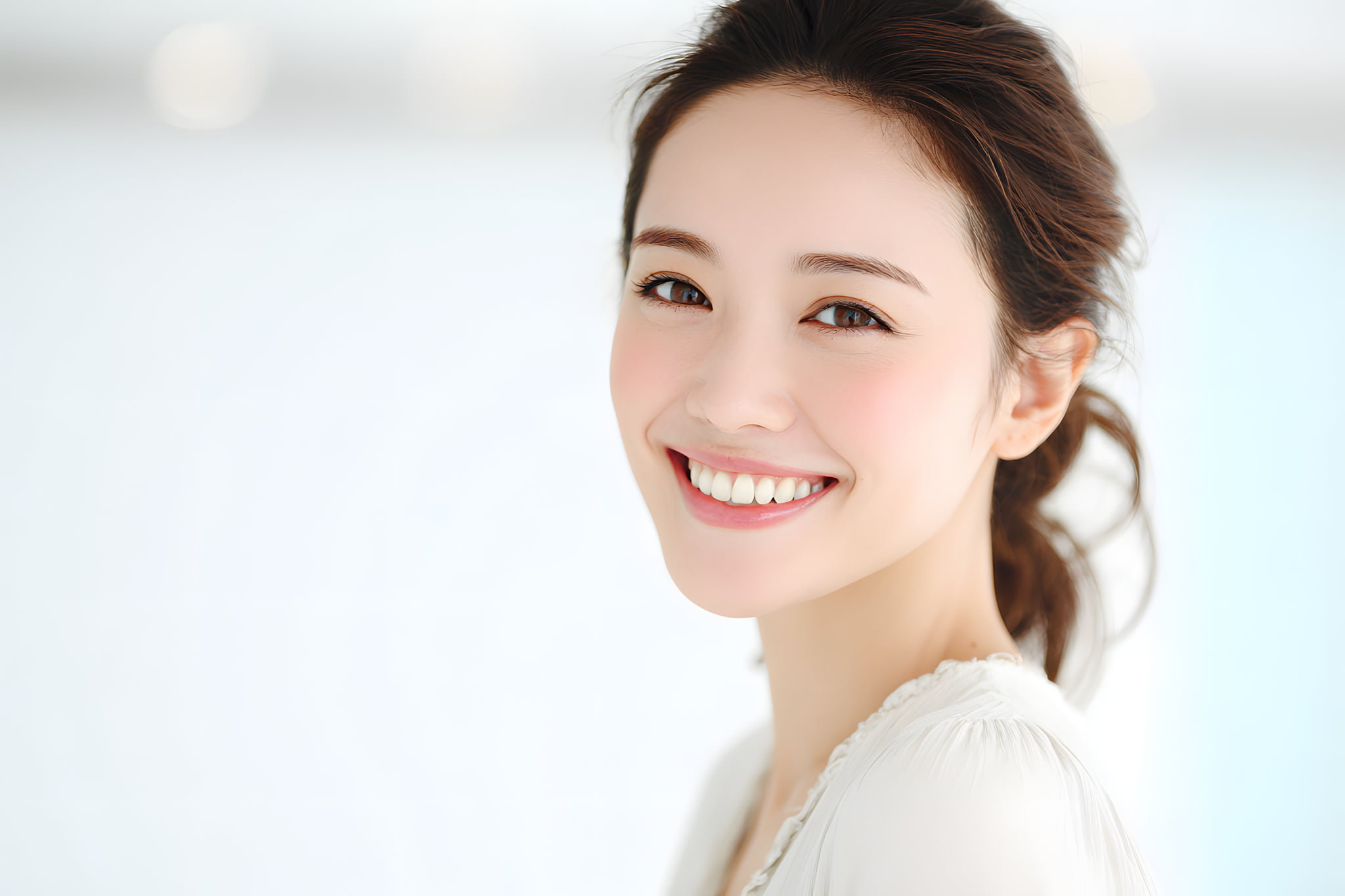 歯周病ケアで健康に過ごす笑顔の女性