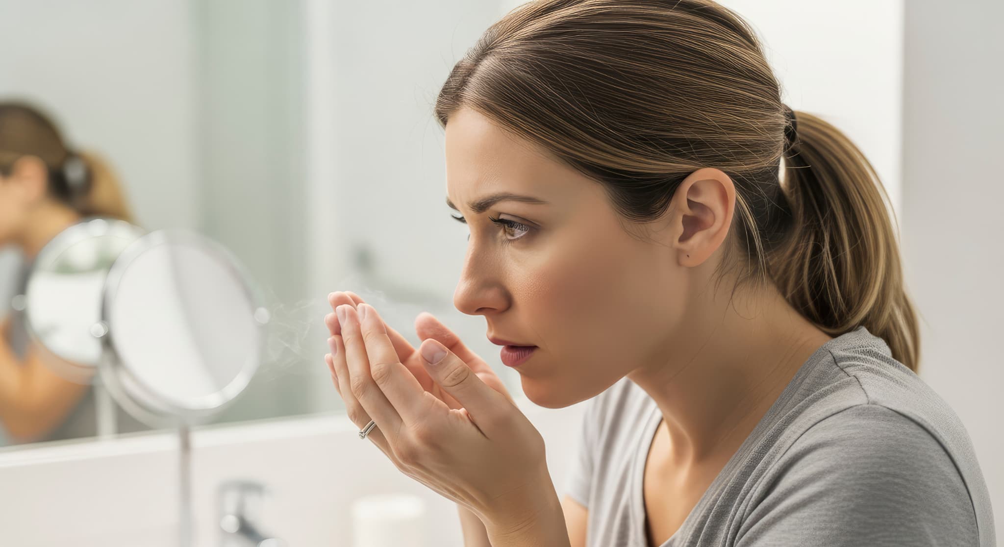 自分の口臭が気になる女性
